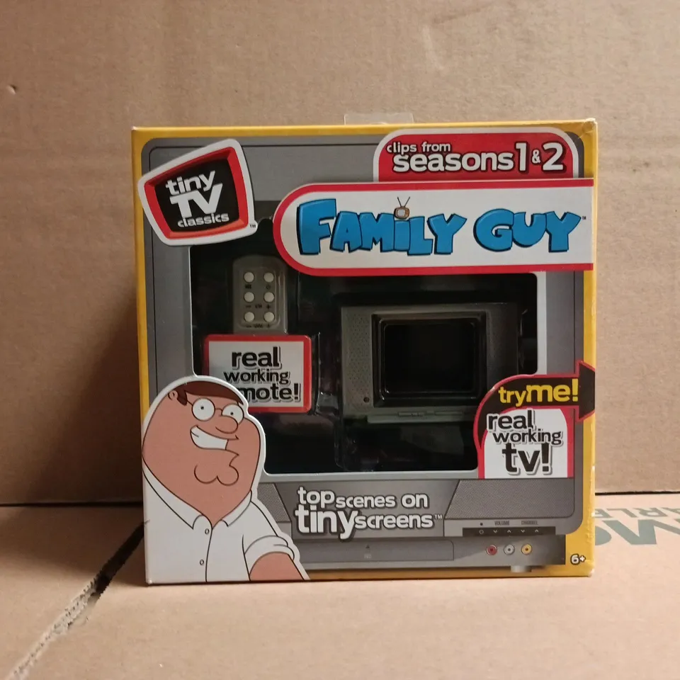 FAMILY GUY TINY TV CLASSICS – BOXED MINI TV WITH REMOTE