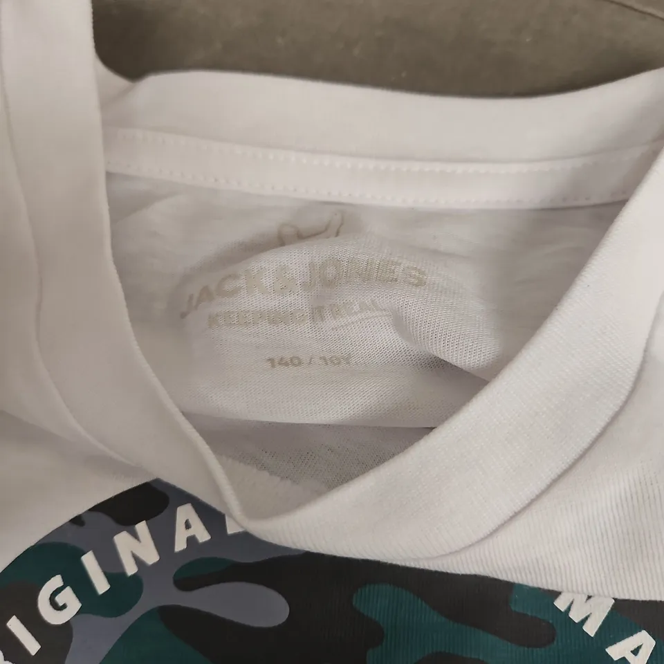 JACK & JONES ORIGINAL DENIM MAKERS T-SHIRT – WHITE, SIZE 140
