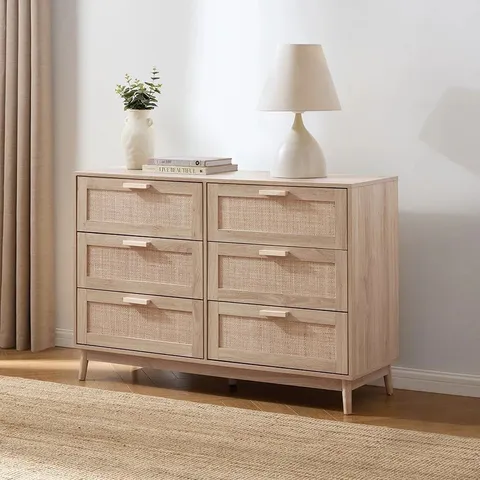 BOXED DUSK ISLA 6 DRAWER CHEST - NATURAL (1 BOX)