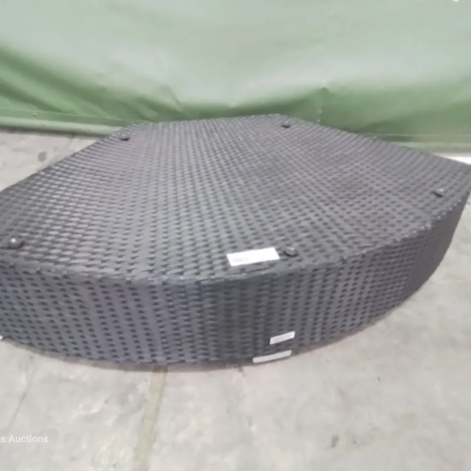 DESIGNER BLACK RATTAN SEGMENT COFFEE TABLE