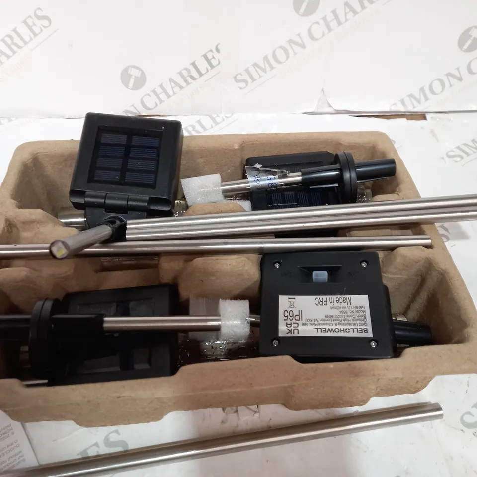 BELL & HOWELL GLIMMER STICKS SET OF 4 SOLAR PATHWAY LIGHTS