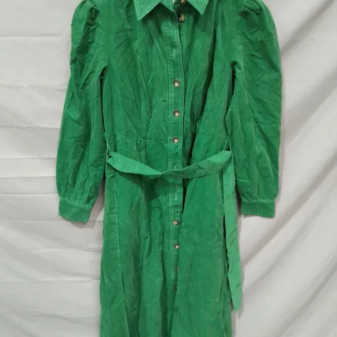 BODEN BUTTON SHIRT DRESS IN GREEN - UK 12P