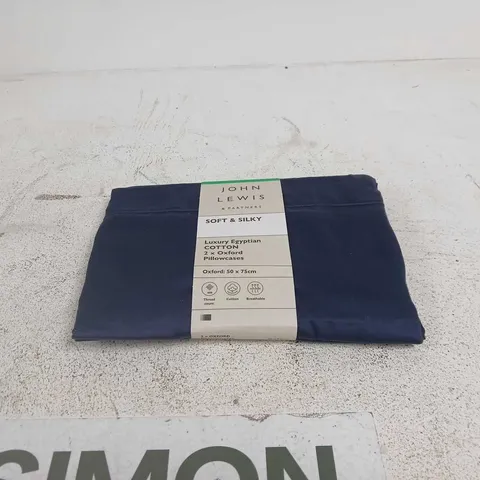 JOHN LEWIS SOFT AND SILKY LUXURY EGYPTIAN COTTON SET OF 2 OXFORD PILLOWCASES