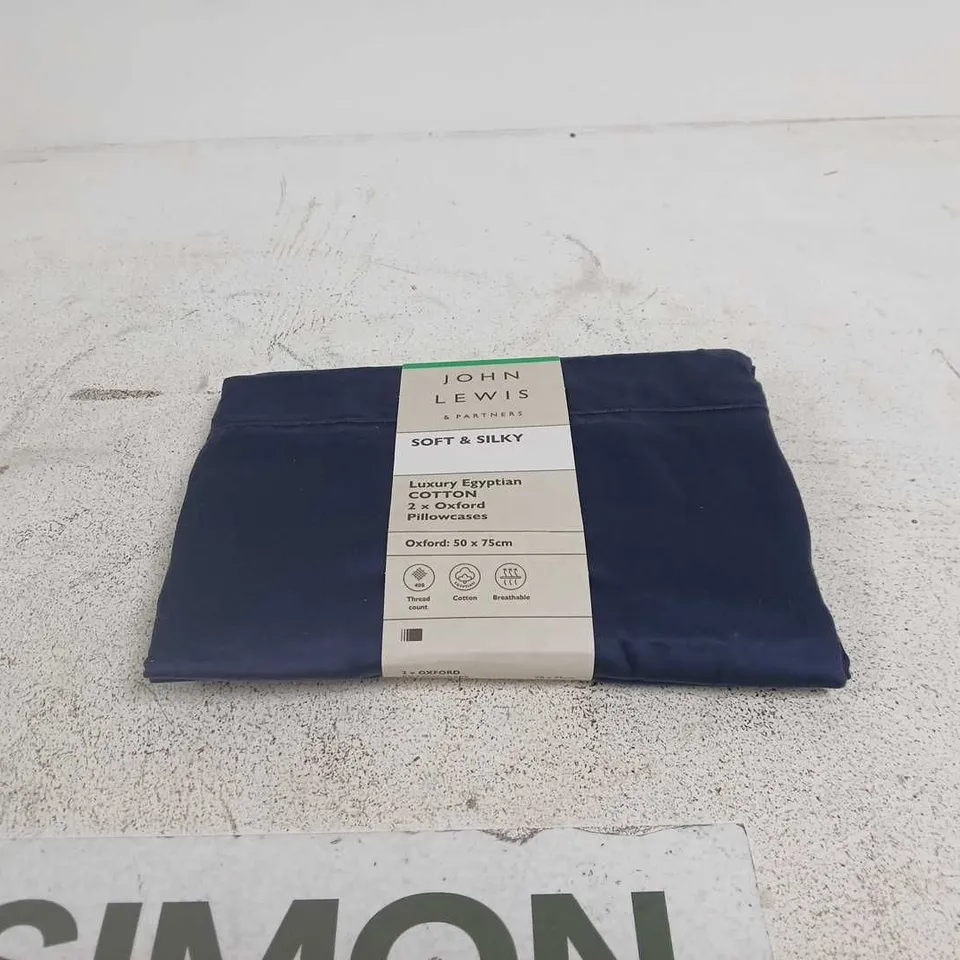 JOHN LEWIS SOFT AND SILKY LUXURY EGYPTIAN COTTON SET OF 2 OXFORD PILLOWCASES