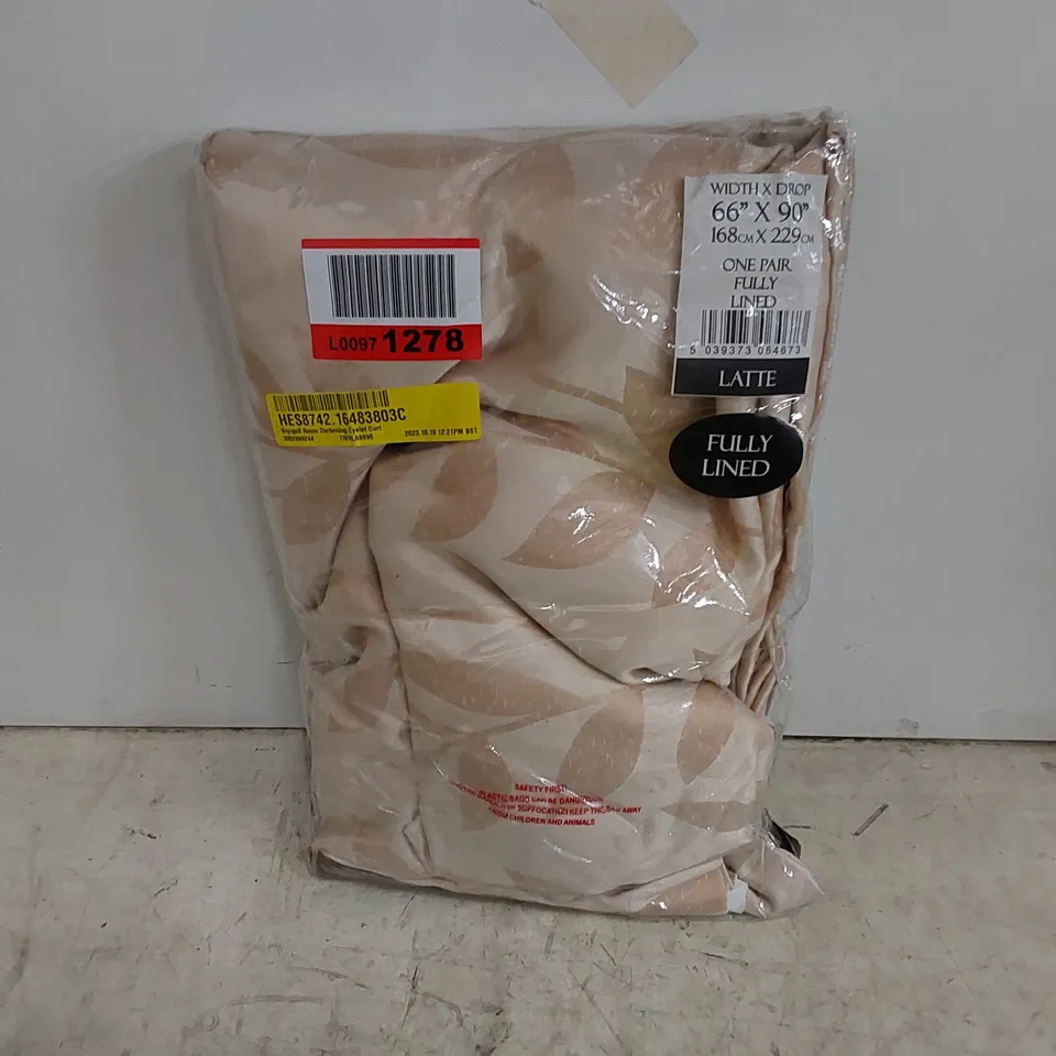 BAGGED BRYNJOLF ROOM DARKENING EYELET CURTAINS - LATTE // SIZE: 168 X 229cm