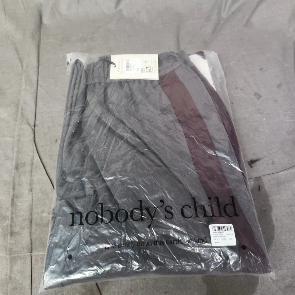 NOBODY'S CHILD PETITE ALDA TROUSERS – SOFT GREY, UK 6 