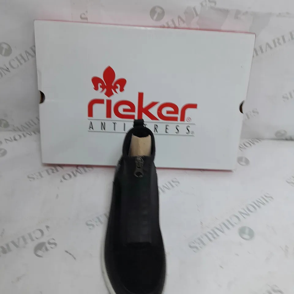BOXED RIEKER HIGH TOP TRAINER BLACK SIZE 4