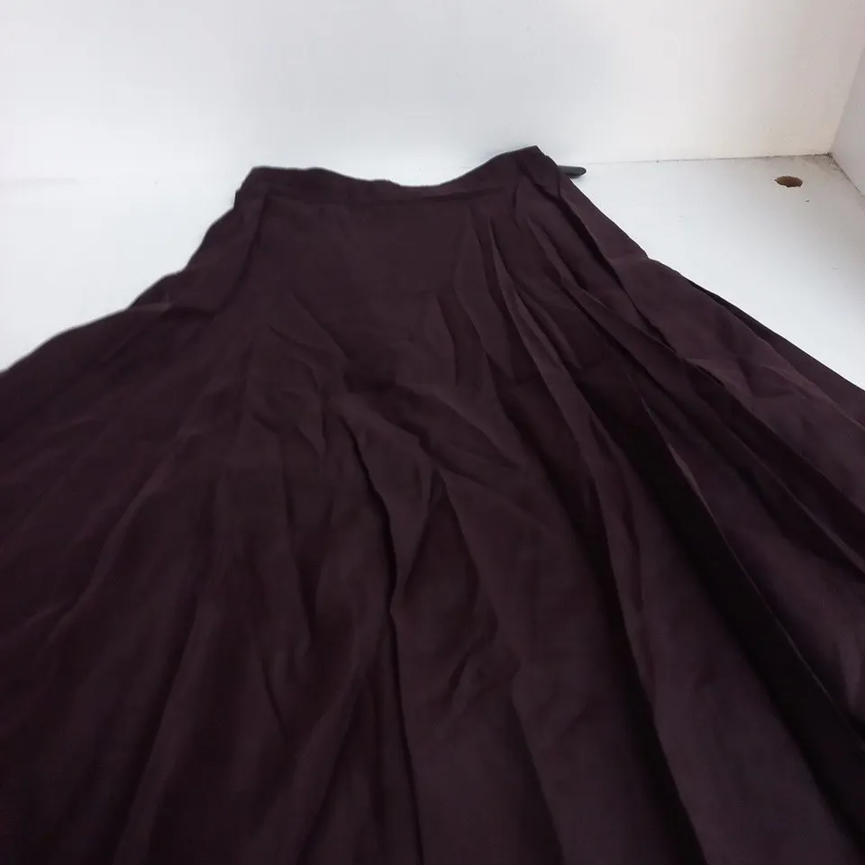 MINT VELVET BURGUNDY FLOUNCE MIDI SKIRT – UK 12 (EU 40)