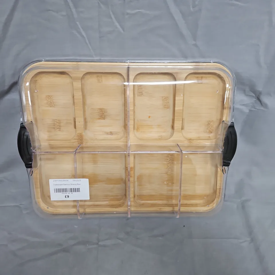 FARBERWARE BAMBOO SHARING BOARD WITH LOCKING LID