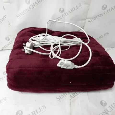 COZEE HOME HEATED THROW IN PLUM