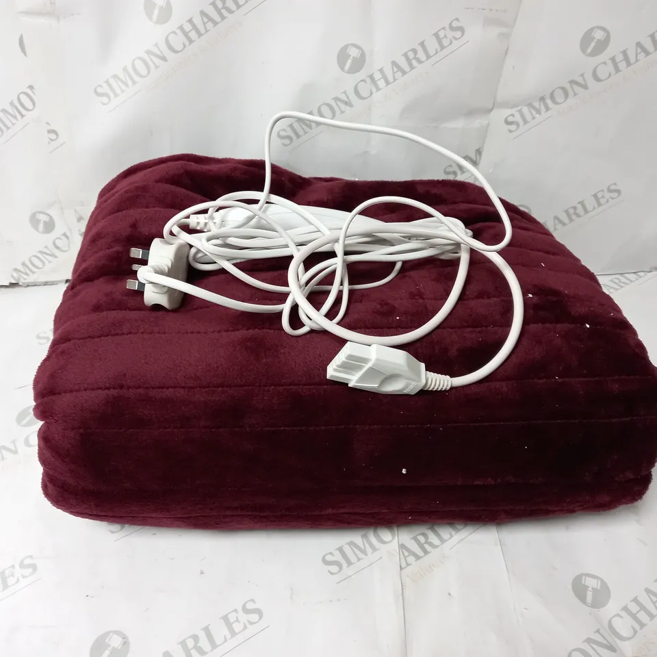 COZEE HOME HEATED THROW IN PLUM 