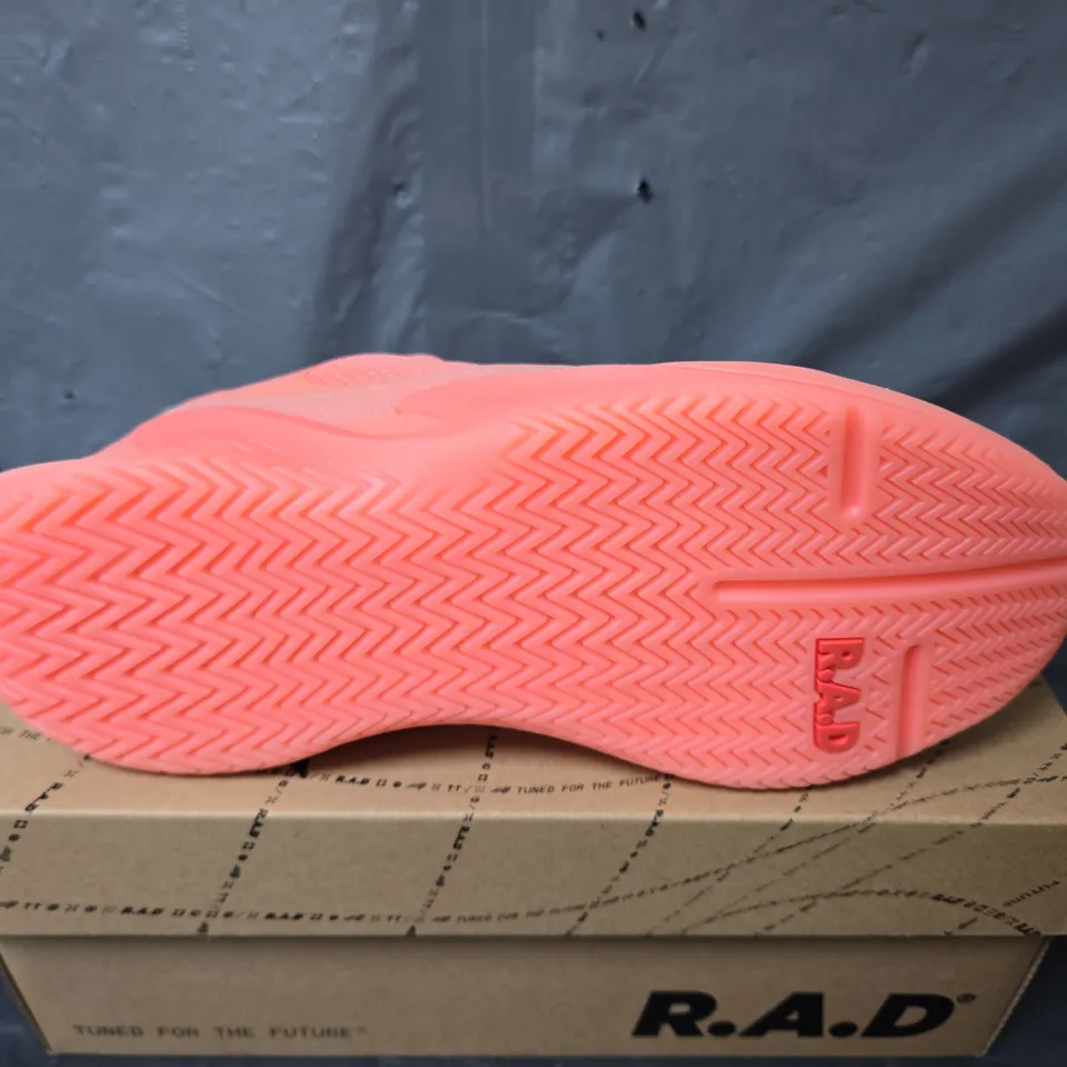 BOXED PAIR OF RAD ONE V2 TRAINERS IN ORANGE - UK 5.5