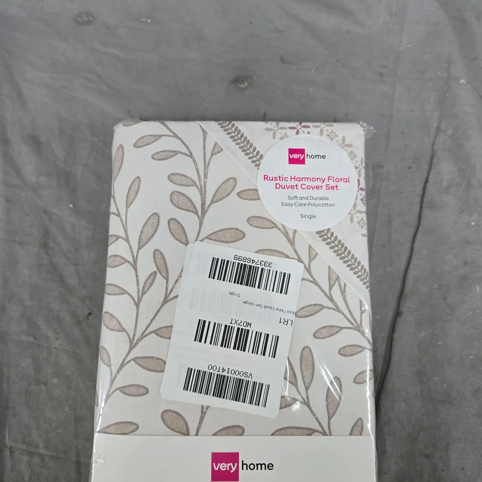VERY HOME RUSTIC HARMONY FLORAL DUVET COVER SET – SINGLE