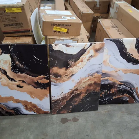 BOXED SET OF 3 ABSTRACT WRAPPED CANVAS PRINTS