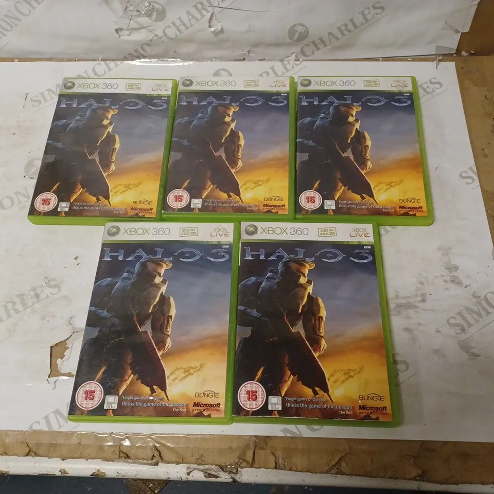 LOT OF 5 HALO 3 XBOX 360 GAMES