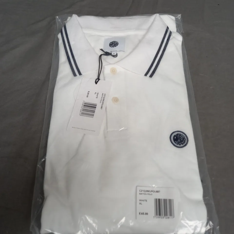 SEALED PETTY GREEN BARTON POLO IN WHITE - XL