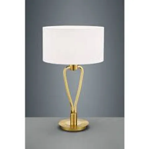BOXED TRIO LIGHTING FOR YOU PARIS II TABLE LAMP BRASS GOLD WHITE H58 X DIA35 CM