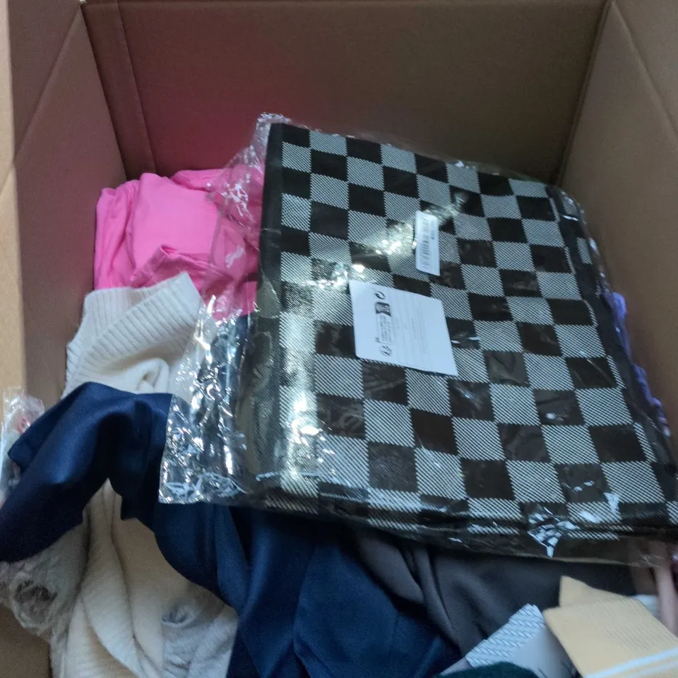 APPROXIMATELY 20 ASSORTED CLOTHING PRODUCTS IN VARIOUS STYLES & SIZES TO INCLUDE JUMPERS, T-SHIRTS, DRESSES ETC