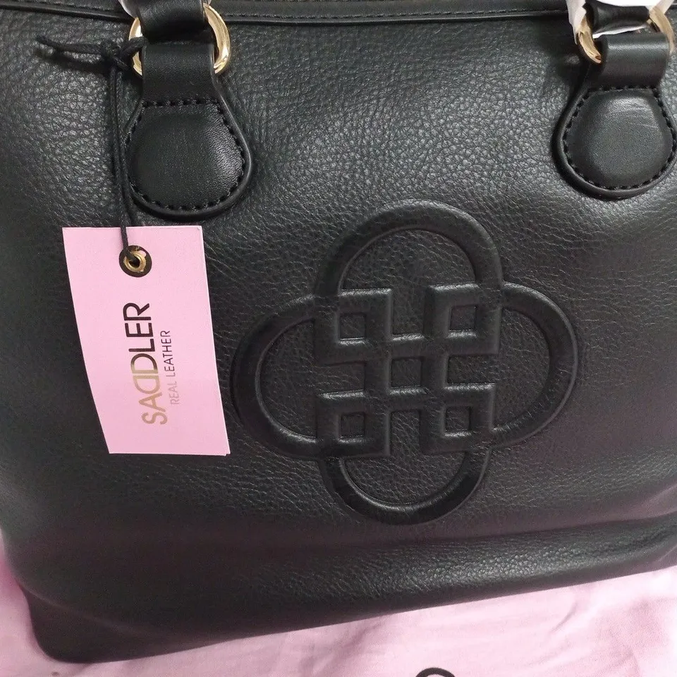 SADLER REAL LEATHER HANDBAG IN BLACK