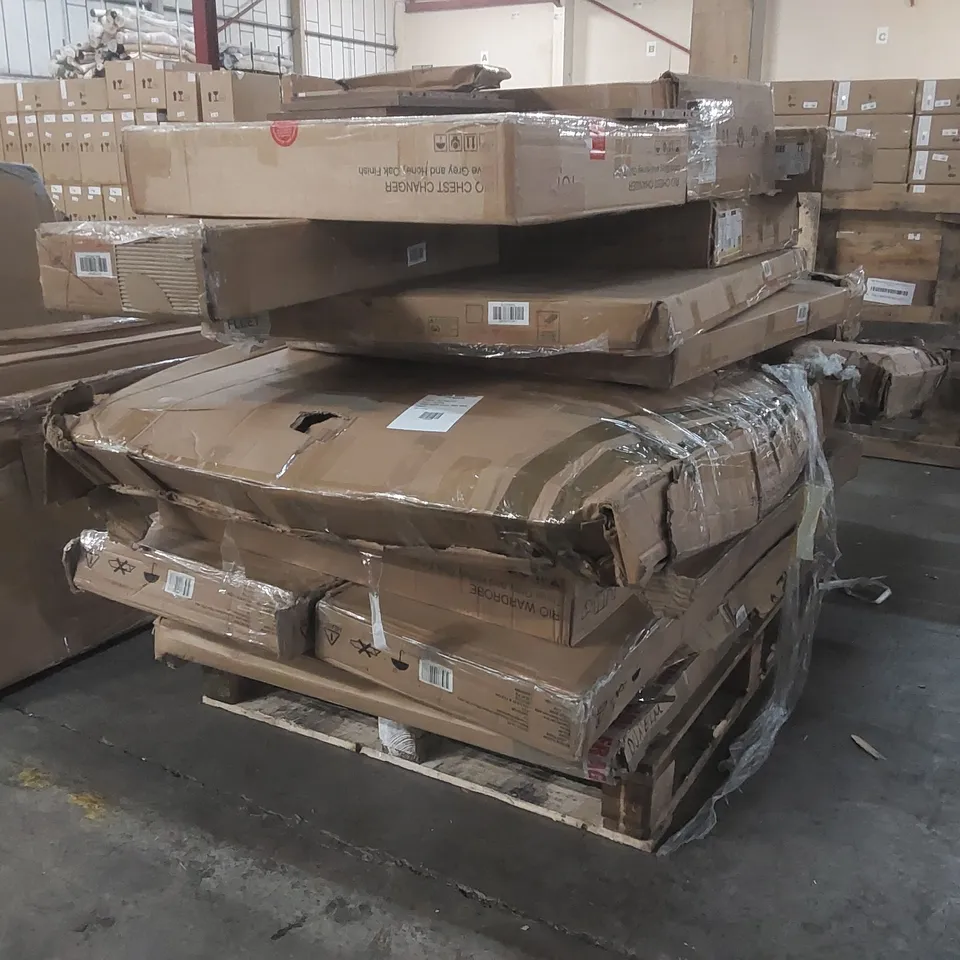 PALLET CONTAINING A VERY LARGE QUANTITY OF ASSORTED DESIGNER FURNITURE PARTS