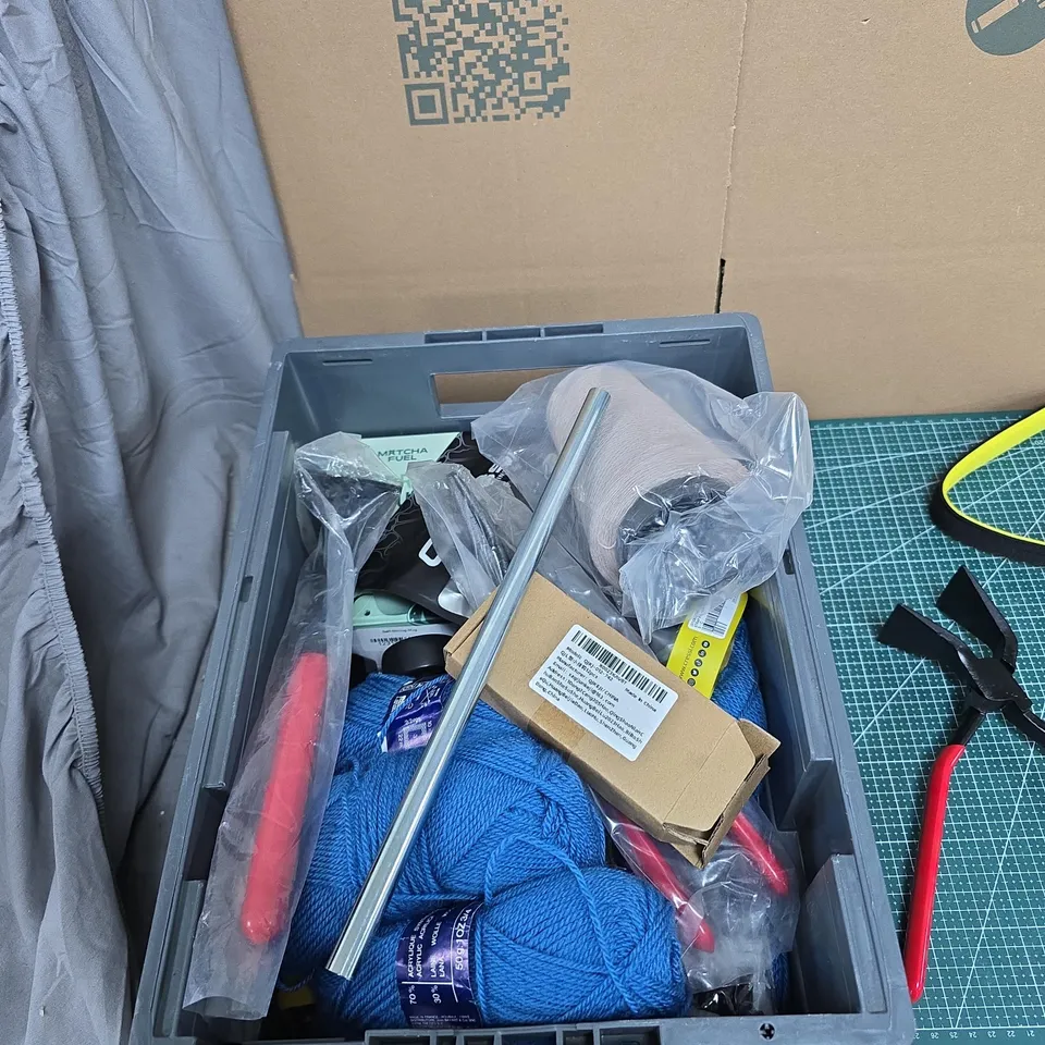 TOTE OF APPROXIMATELY 15 ASSORTED ITEMS TO INCLUDE:  HAND TOOL