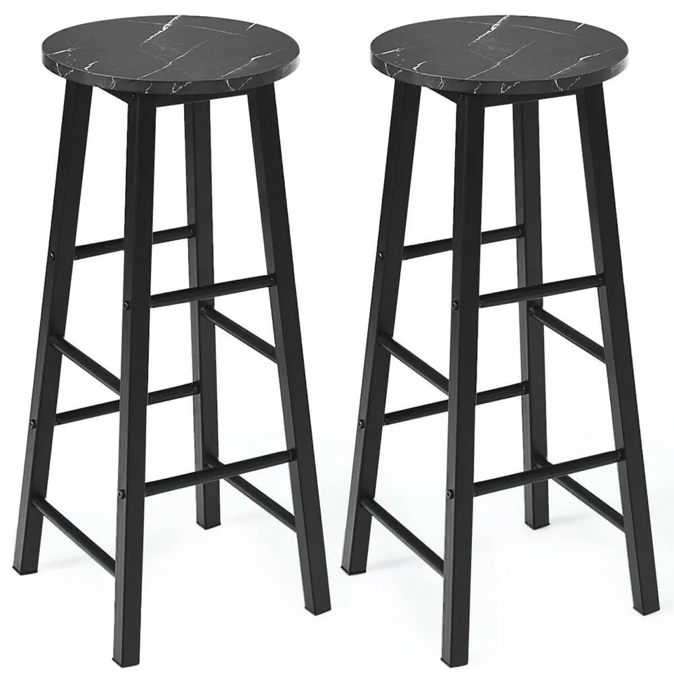 COSTWAY FAUX MARBLE BAR STOOL SET OF 2