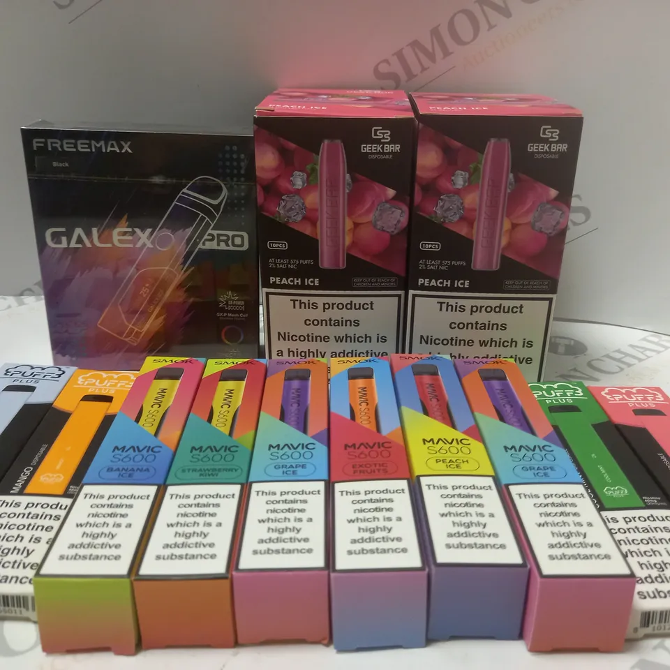 BOX OF APPROX 40 ASSORTED DISPOSABLE VAPES