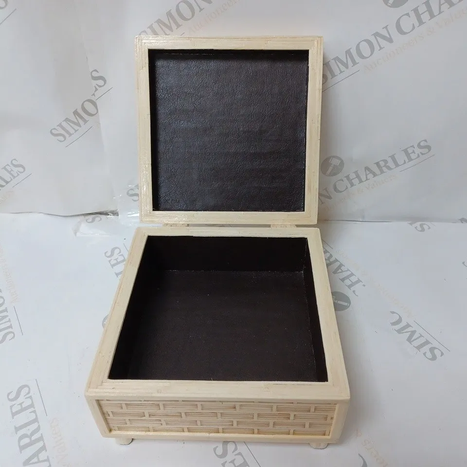 UNBRANDED SMALL WOODEN STORAGE BOX WITH FLORAL DESIGN