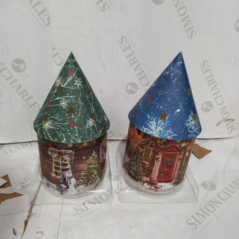 OUTLET FESTIVE SET OF 2 PRELIT CHRISTMAS FAIRY HOUSES