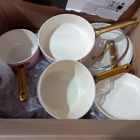 BOXED GREEN PAN PINK/GOLD PAN SET