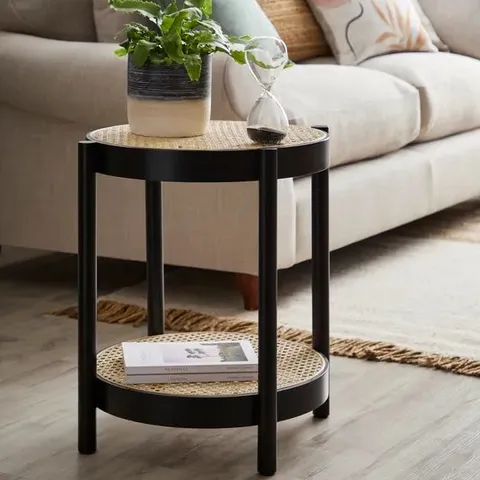 BOXED CANCUN ROUND SIDE TABLE BLACK (1 BOX)