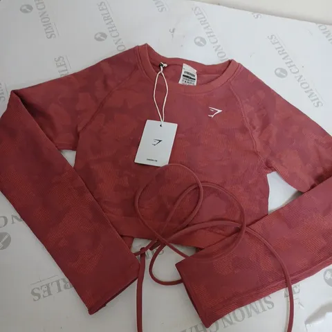 GYMSHARK LONG SLEEVE CROP TOP SIZE XS 