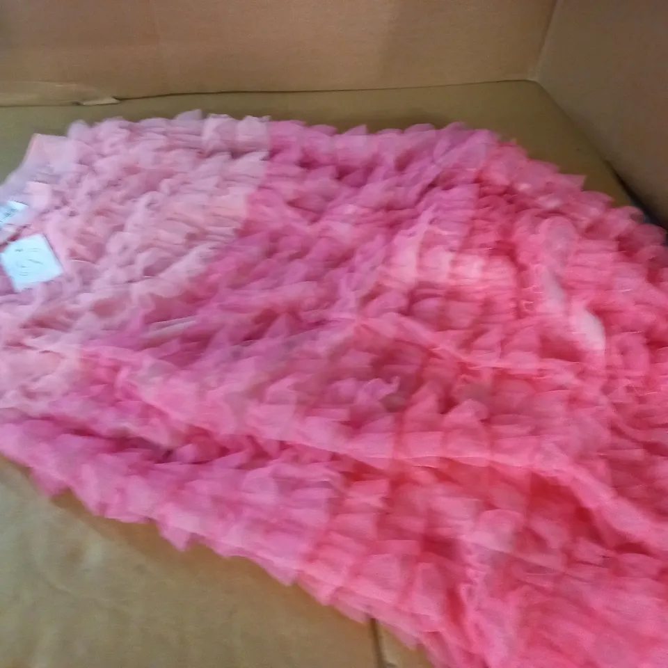 CAROLINE NICHOLLS TILLY LAYERED AMBER TULLE SKIRT IN PINK - S/M