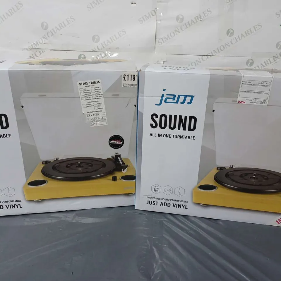 2 BOXED JAM "SOUND" ALL IN ONE TURNTABLES