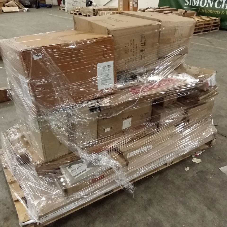 PALLET OF ASSORTED INCOMPLETE DESIGNER FURNITURE AND FURNITURE PARTS