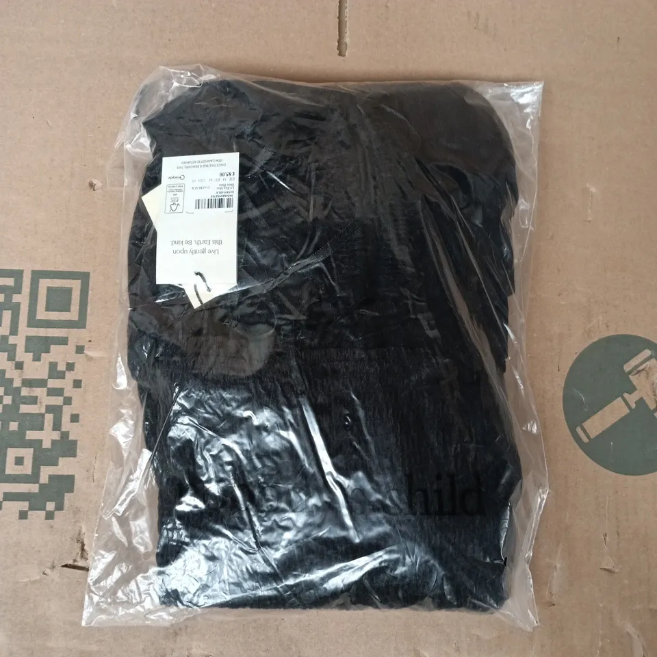BAGGED NOBODY'S CHILD LONG SLEEVE ELSA MINI DRESS IN BLACK SIZE UK 14