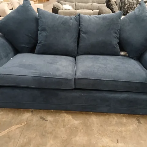 BLUE FABRIC SOFA – 2-SEATER WITH THREE BACK CUSHIONS