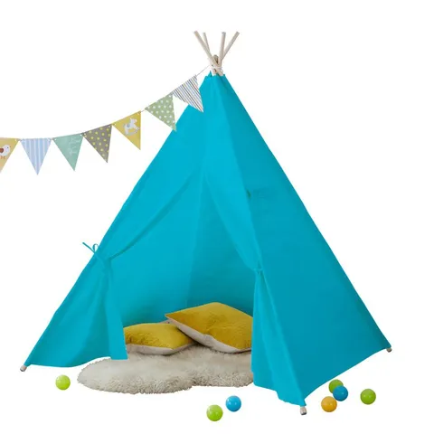 BOXED NEO BLUE CANVAS KIDS TENT TEEPEE