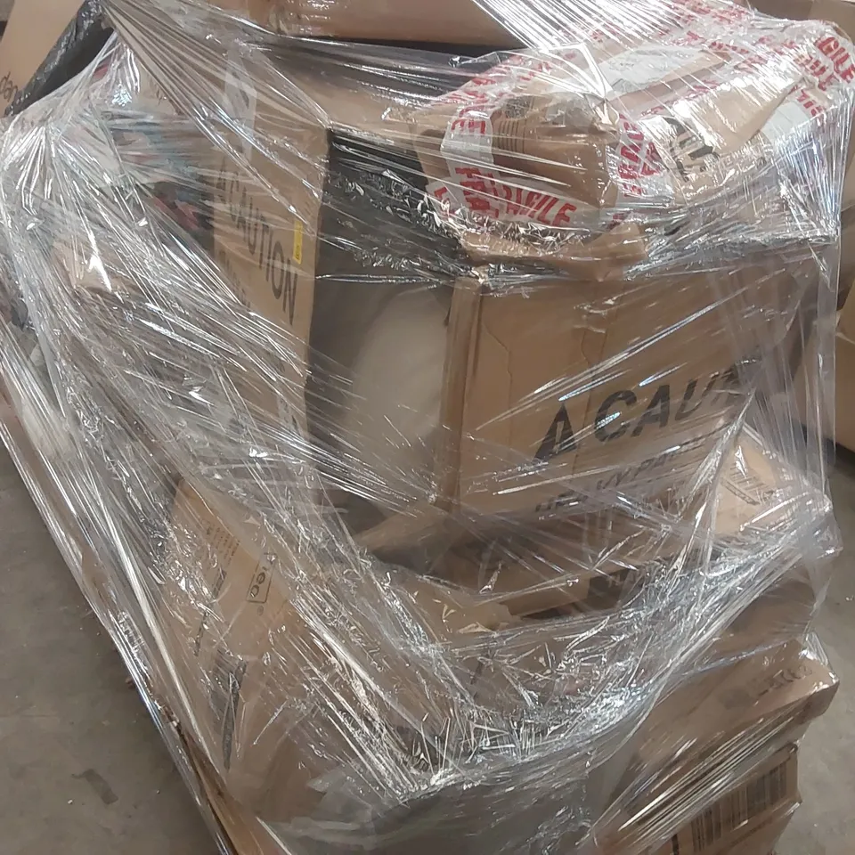 PALLET CONTAINING A VERY LARGE QUANTITY OF ASSORTED NEO ITEMS INCLUDING: TOWER FAN, FURNITURE PARTS, TELESCOPIC LADDER, TROLLEY, WHEELBARROW, TUBE TENT ECT