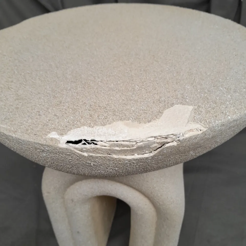 STONE EFFECT RAINBOW STYLE SIDE TABLE - COLLECTION ONLY