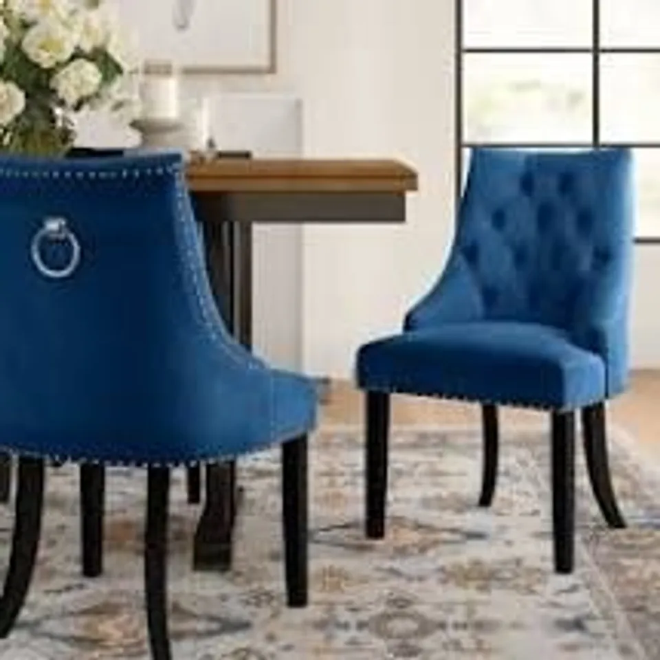 BOXED BRANNON UPHOLSTERED DINING CHAIR - BLUE