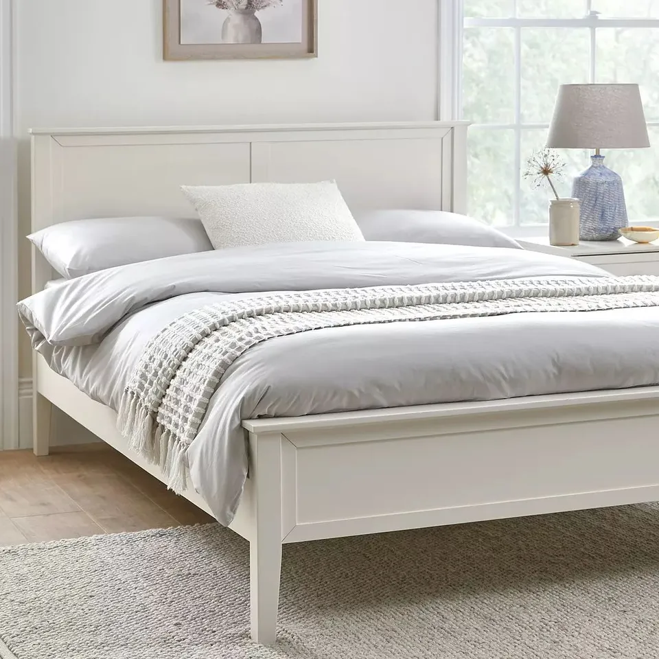 BOXED SHIBDEN DOUBLE BEDFRAME - WHITE (2 BOXES)