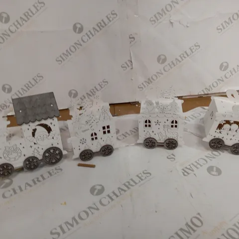 HOME REFLECTIONS PRE-LIT WOODEN WHITE TRAIN DECOR