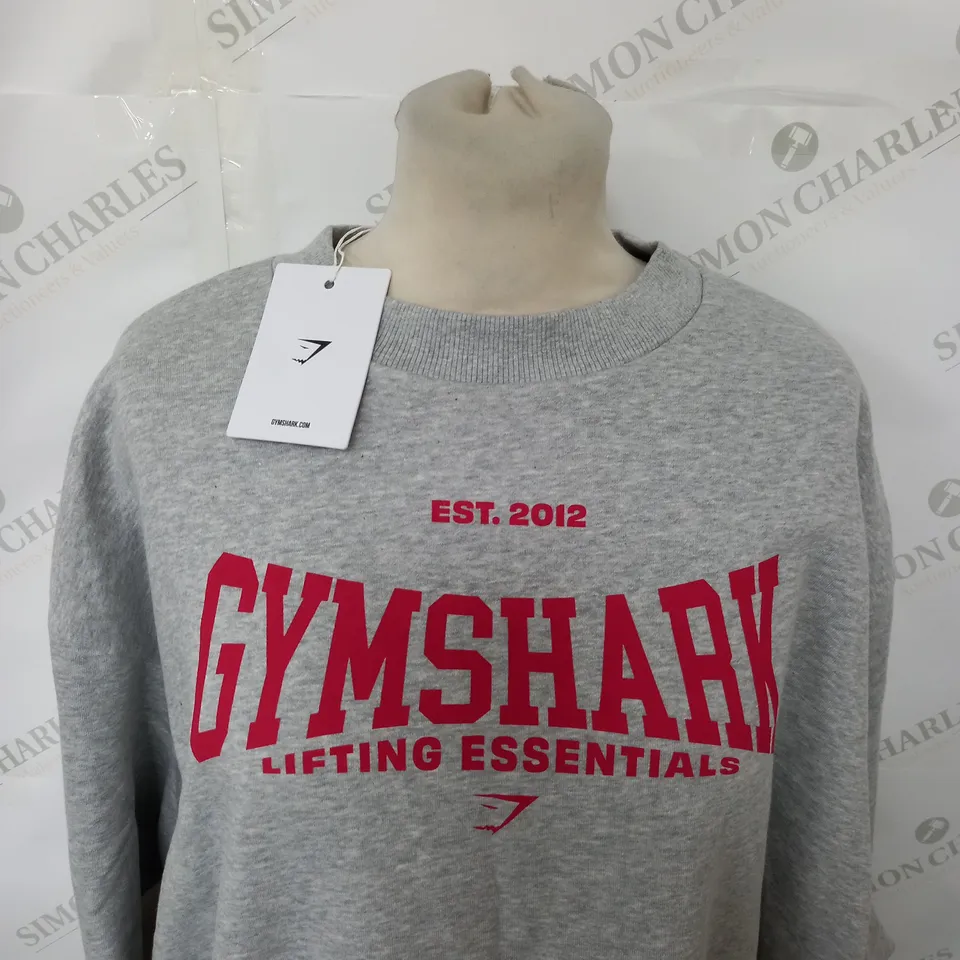 GYMSHARK LIFTING ESSENTIALS GRAPHIC OVERSIZED SWEATSHIRT SIZE S