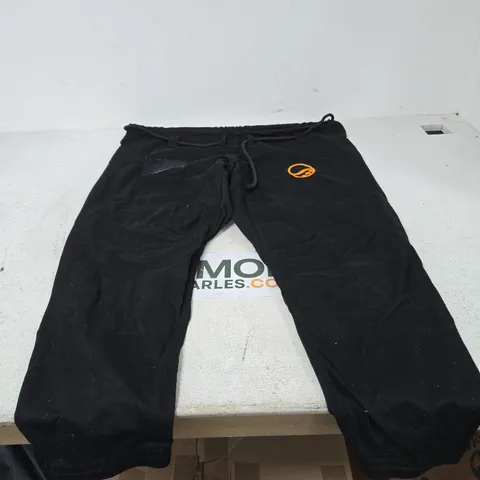 BLACK MARTIAL ARTS PANTS WITH ORANGE LOGO – SIZE A3