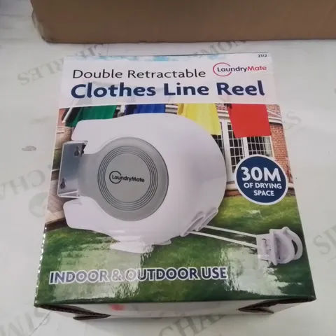 BRAND NEW DOUBLE RETRACTABLE 30m CLOTHES LINE REEL