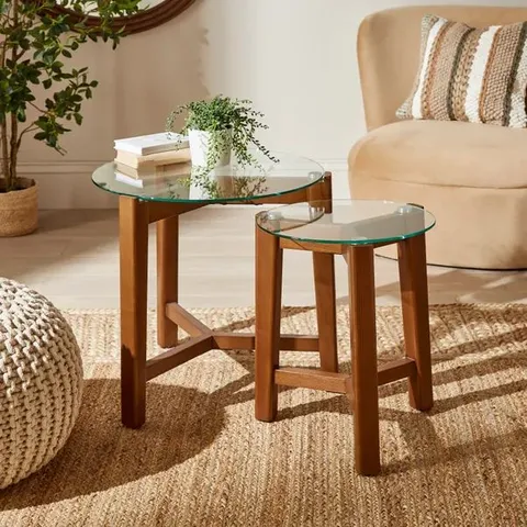 BOXED AGATHA SOFA SIDE TABLE - DARK STAINED (1 BOX)