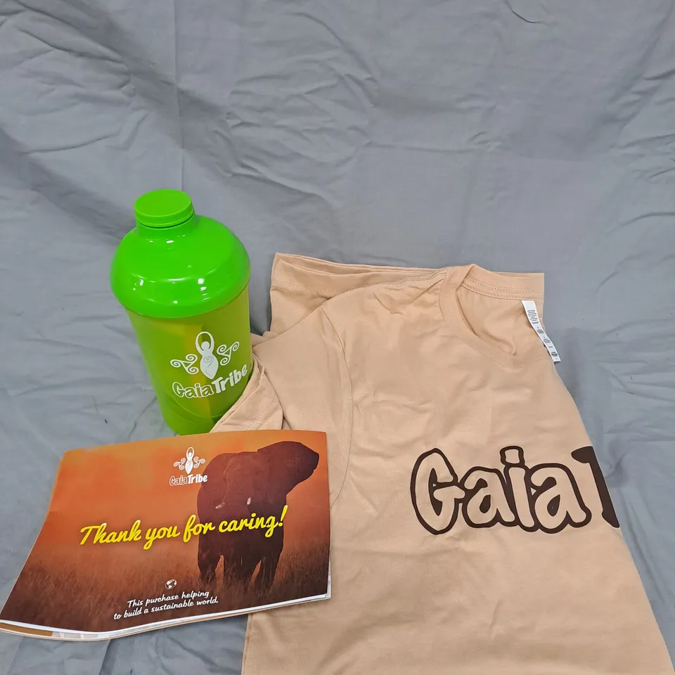 BOX OF APPROXIMATELY 6 GAIATRIBE WELCOME PACK PLUS WITH A T-SHIRT - T-SHIRT COLOUR AND SIZE MAY VARY