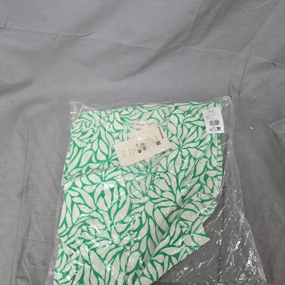 PHASE EIGHT PENELE LEAF DRESS GREEN - UK 12