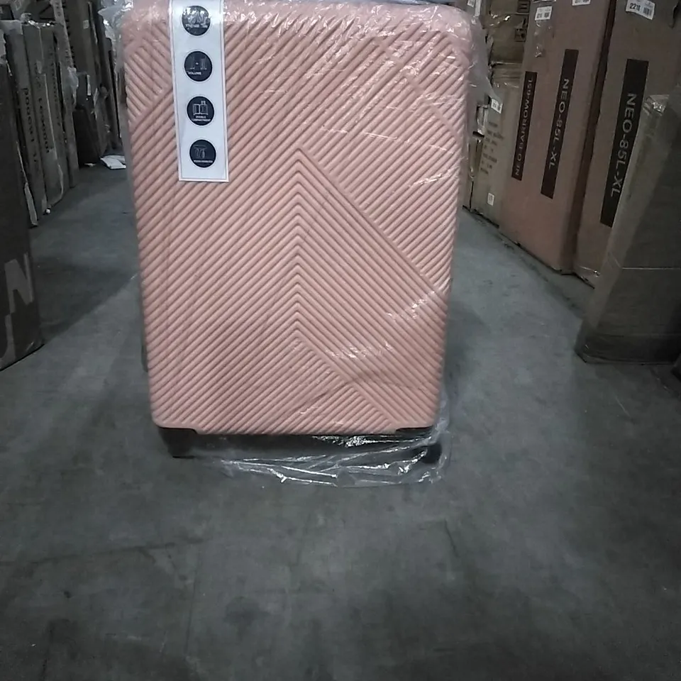 BOXED NEO PINK HARD SHELL LUGGAGE SUITCASE (1 BOX)